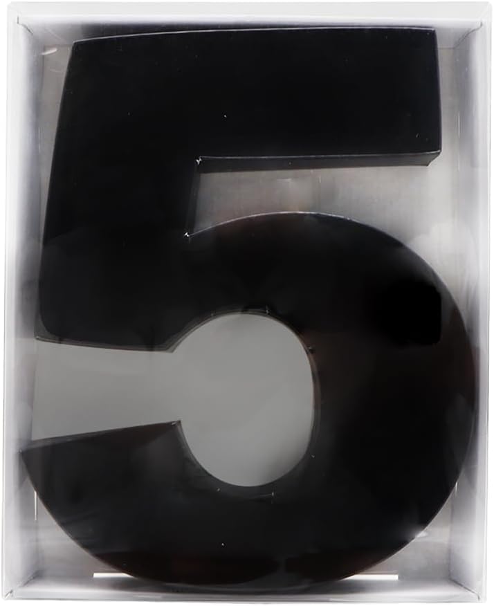Kafucize 12.5inch Fillable Paper Mache Number Letter Cardboard Cutouts Charcuterie Board Food Sweet Cupcake Tray Party Decorative Box (Number 5, Black) - Image 3